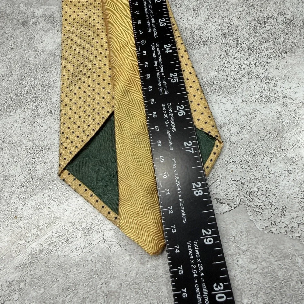 Tommy Hilfiger Silk Tie Mens One Size Gold Geometric Made In USA‎ Necktie